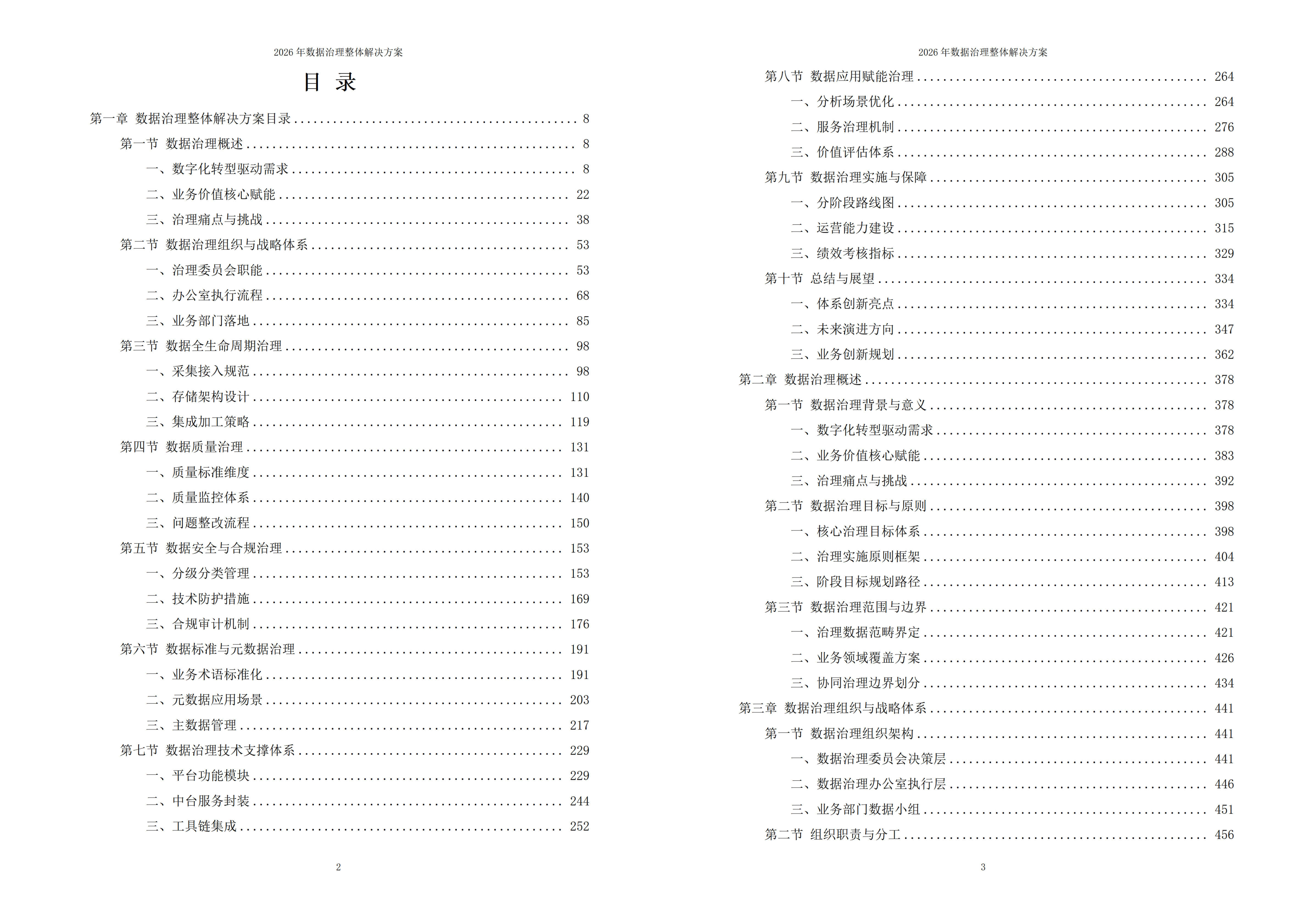 2026年数据治理整体解决方案 – 全1066页下载
