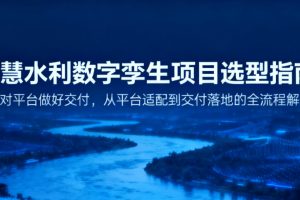 智慧水利数字孪生项目选型指南:选对平台做好交付,从平台适配到交付落地的全流程解决方案