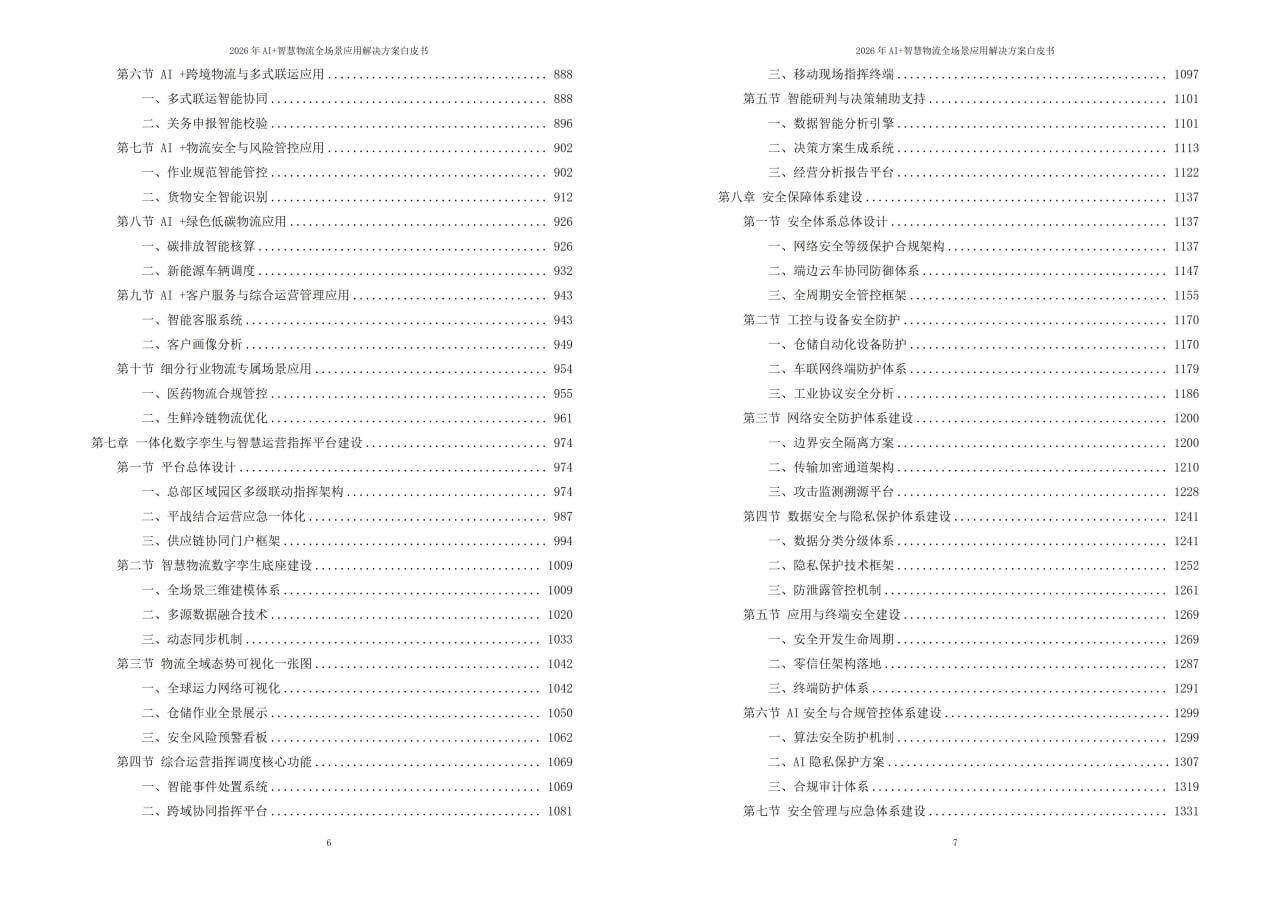 2026年AI+智慧物流全场景应用解决方案白皮书 – 2204页下载